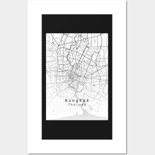 Bangkok Thailand City Map Posters and Art